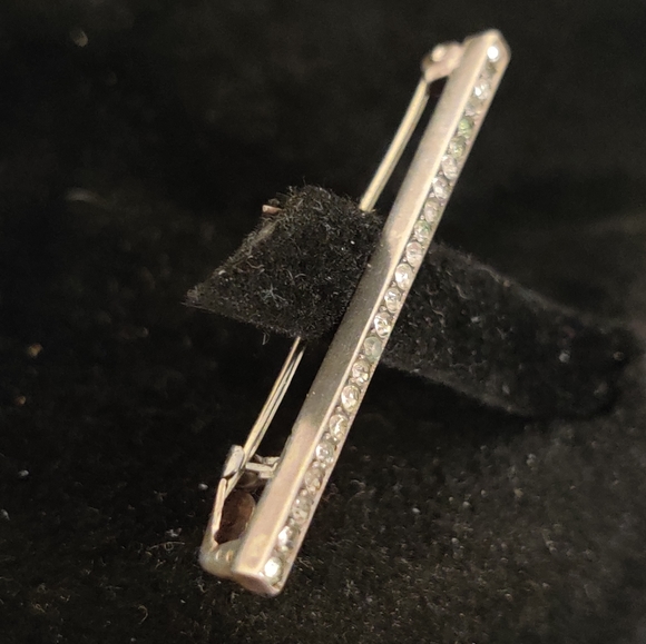 Antique Edwardian French Bar Pin Sterling Silver - Picture 9 of 14